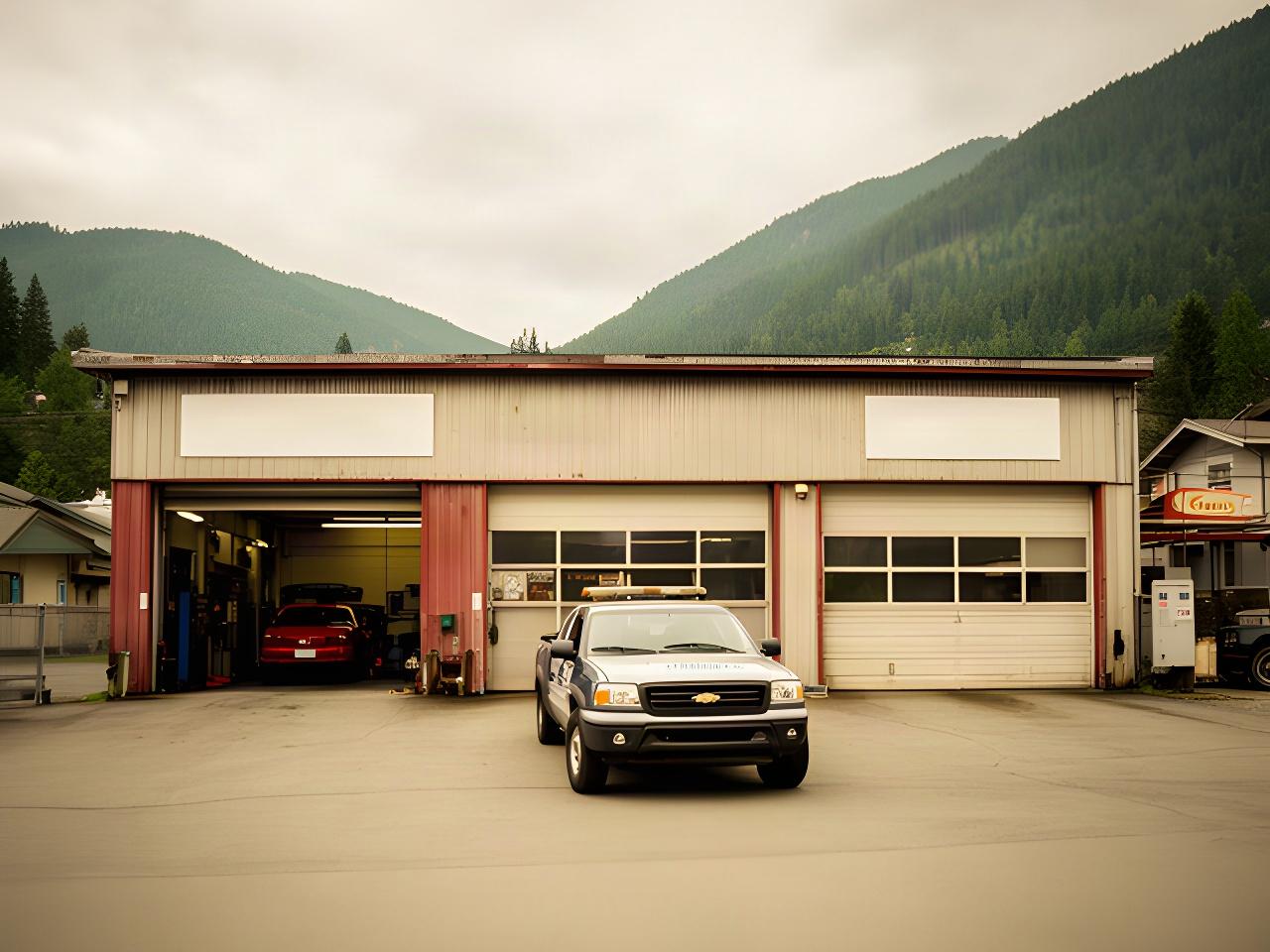 Original Davies Auto Services two-bay shopfront in North Shore in 2003 with a service vehicle outside