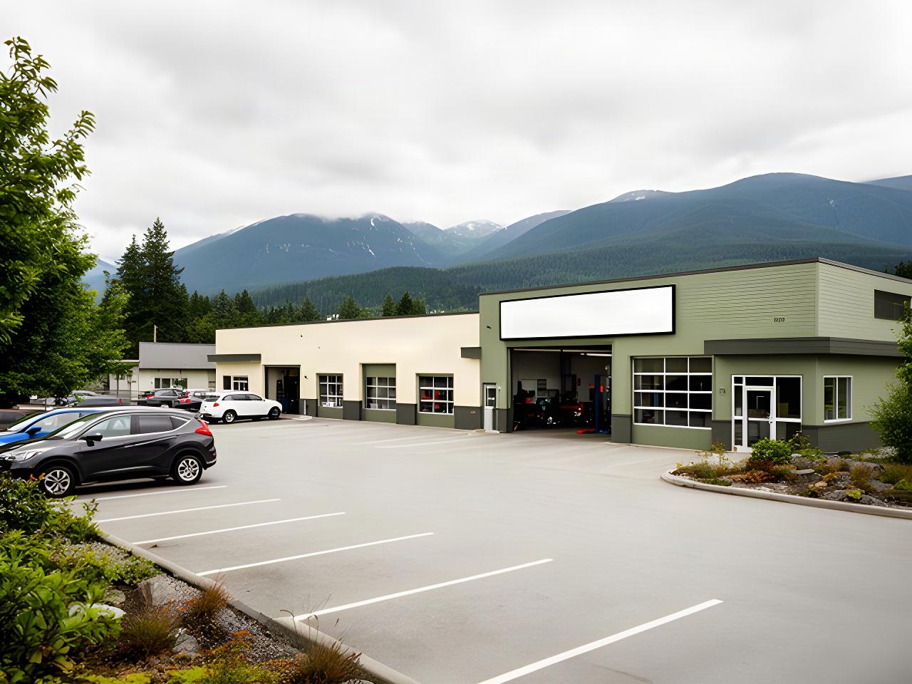Auto service shop exterior on the North Shore with clear roadside signage and customer parking